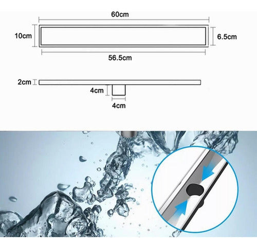 Rejilla Cubierta Antiolor Ducha Antiobstrucción 60cm Norplat