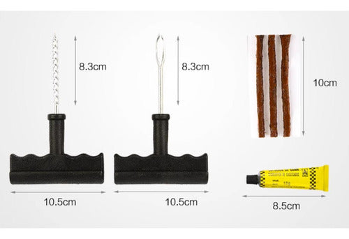 Kit De Parches Tubeless Para Reparación Neumáticos - Norplat Negro