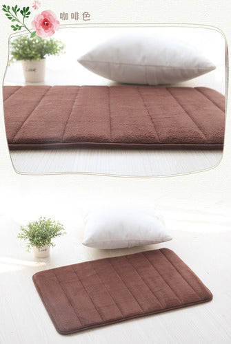 Alfombra Baño Engomado Antideslizante 60x40cm Suave Norplat - Marrón Oscuro - Lisa