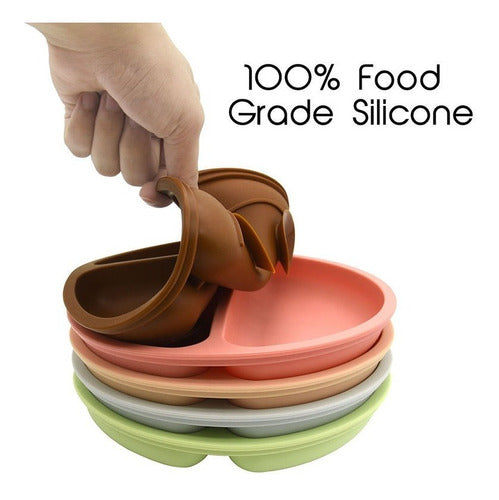Plato De Silicona De Succión Y Ventosa (niño-niña) - Norplat Beige C3