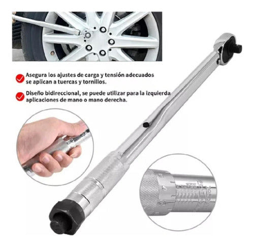 Llave De Torque Torquímetro 1/2 10-150 Lbs Pro - Norplat Plateado