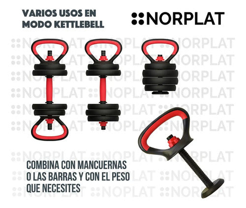 Set Mancuernas Ajustable Norplat 30kg Juego De Pesas Unibles Negro