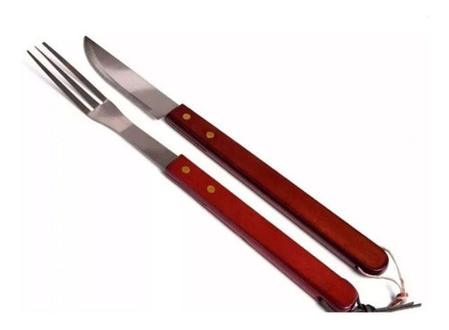 Set Parrillero Para Asado Cuchillo Tenedor Acero Inoxidable