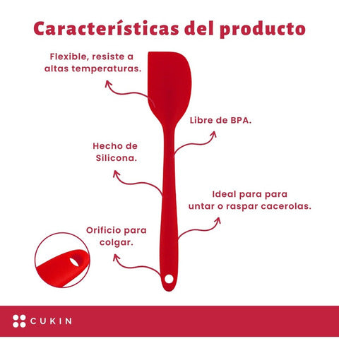 Espátula De Silicona 27.5cm - Cukin Rojo