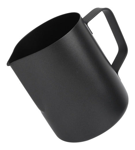 Jarra Para Texturizar Leche 350ml Espuma Latte Barista Cukin Negro