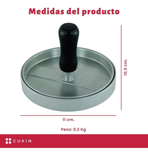Prensa Para Hamburguesas Molde Antiadherente Asado Parrilla  Plateado