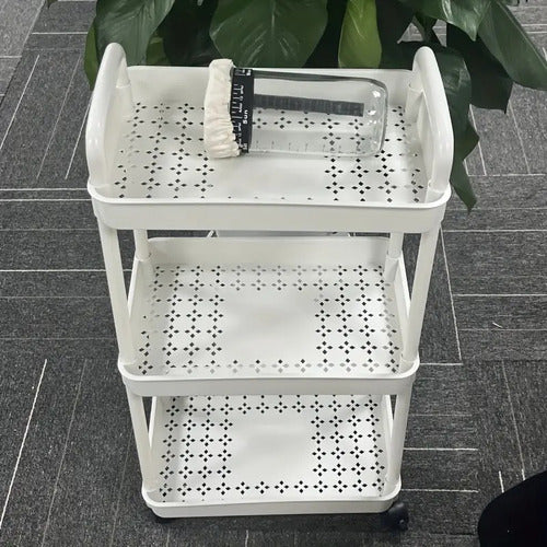 Carrito Carro Organizador Ruedas Multiuso 3 Niveles Norplat Blanco