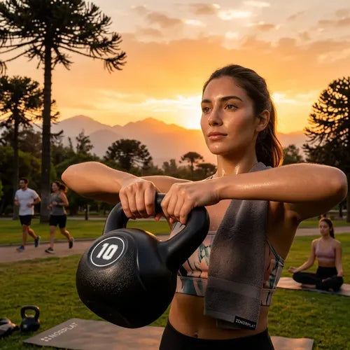 Pesa Rusa Norplat Kettlebell 10kg - Entrenamiento Fitness Negro