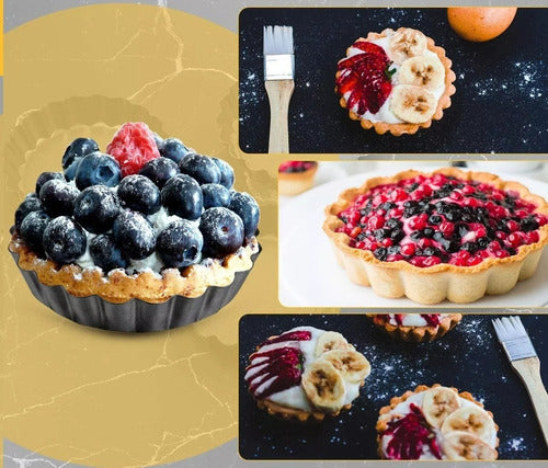 Pack 12 Moldes Tartaleta Desmontable Tarta Individual 10,5cm Gris