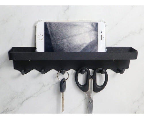 Colgador De Llaves Con Compartimiento Organizador - Norplat Negro