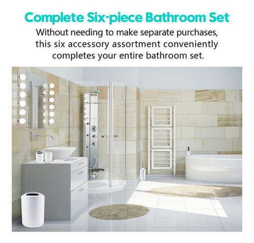 Set De Accesorios Para Baño - 6 Piezas - Norplat Blanco
