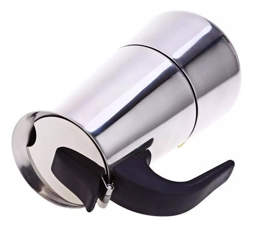 Cafetera Italiana 450ml Espresso 9 Tazas Acero Inoxidable Plateado