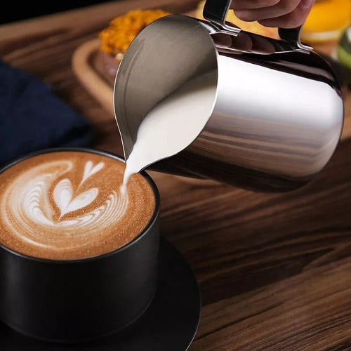 Jarra Para Texturizar Leche 350ml Espuma Latte Barista Cukin