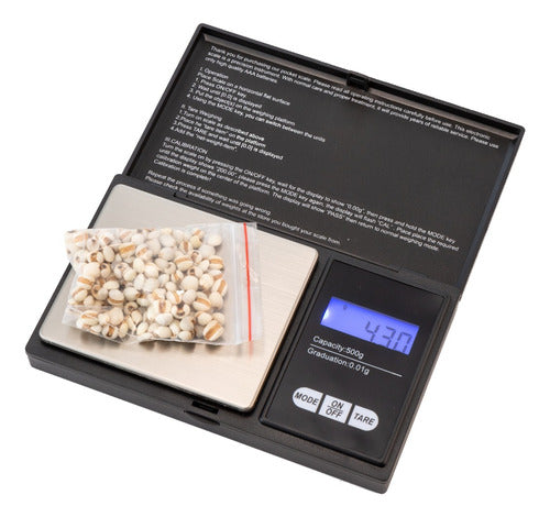 Gramera Digital De Bolsillo Pesa Digital Cukin 0.1 / 500 Gr Negro 500 G