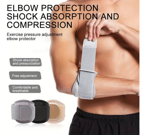 Set 2 Soportes Codo Tenista - Epicondilitis - Tendinitis Adulto Negro