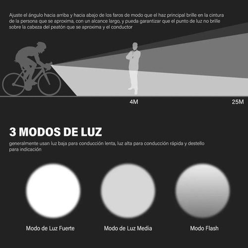 Luces Delanteras Y Traseras Para Lluvia Bicicleta - Norplat Negro