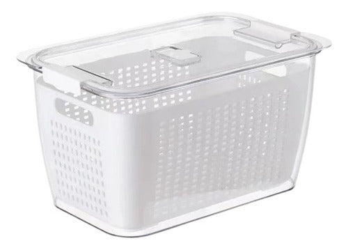 Caja Organizadora Con Cesta Refrigerador Despensa 4.5 Lt Blanco