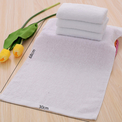 Set De 6 Toallas De Baño Algodón 30 X 68 - Norplat Blanco