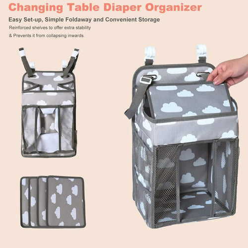 Organizador Pañales Cambiador Cuna Carrito Pañal - Norplat Gris