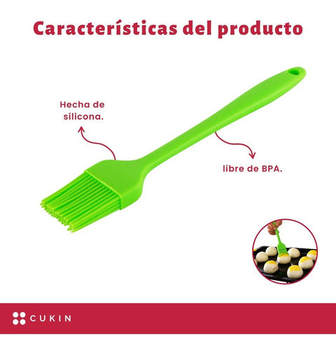 Pincel Brocha De Silicona Para Cocina - Cukin Verde