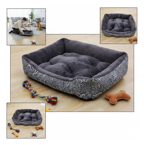 Cama Mascota Ultrasuave Gato Perro Xxl Hasta 50kg - Wuf Azul 04