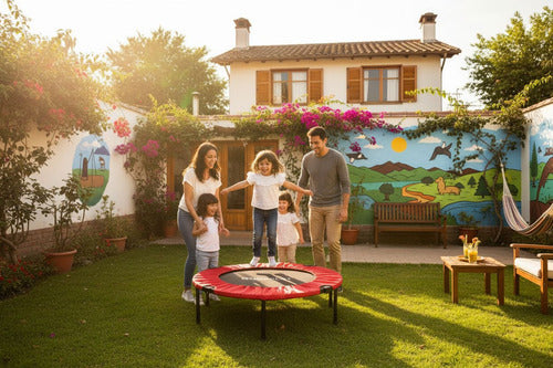 Trampolín Fitness 100cm Plegable Cama Elástica - Norplat Rojo