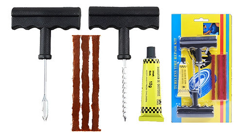 Kit De Parches Tubeless Para Reparación Neumáticos - Norplat Negro