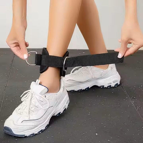 2 Tobilleras Polea Enganche Gym Glúteos Extensiones Norplat Negro