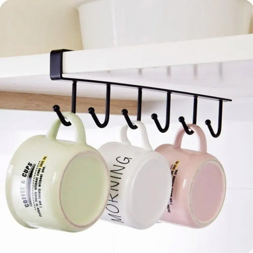 Organizador Soporte Colgador De Tazas Utensilios De Cocina Negro