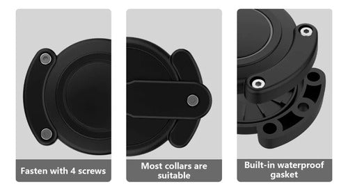 Soporte Collar Mascotas Para Airtag Impermeable Resistente Negro Tag M