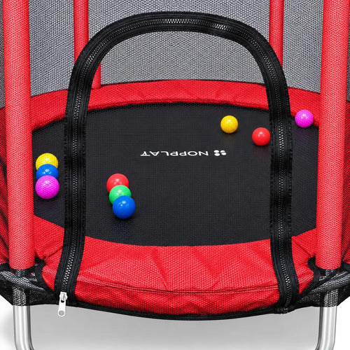 Cama Elástica 1.5mt Saltarina Trampolin Para Niños Norplat Negro Rojo