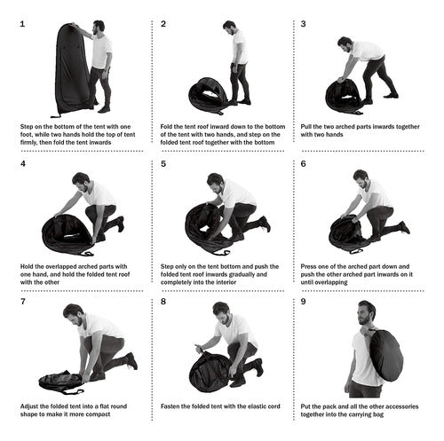 Norplat Carpa Vestidor Portatil Camping Ventana Ducha Baño Negro