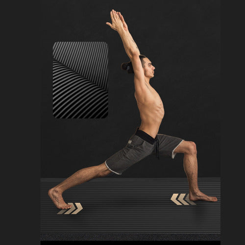 Colchoneta Yoga Mat Pilates 15mm + Bolso Transporte Norplat Negro