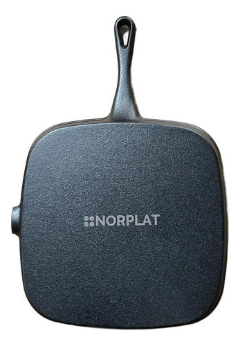 Sartén Bifera Churrasquera Grill Hierro Fundido 24cm Norplat Negro