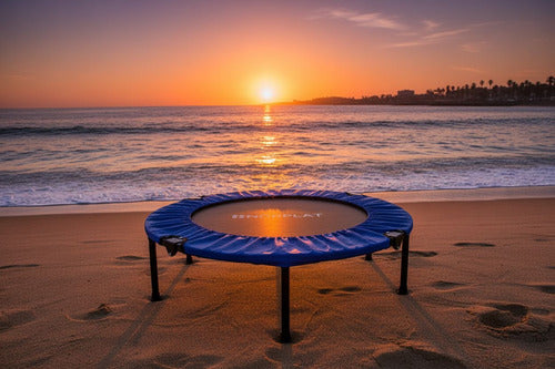 Trampolín Fitness 100cm Plegable Cama Elástica - Norplat Azul