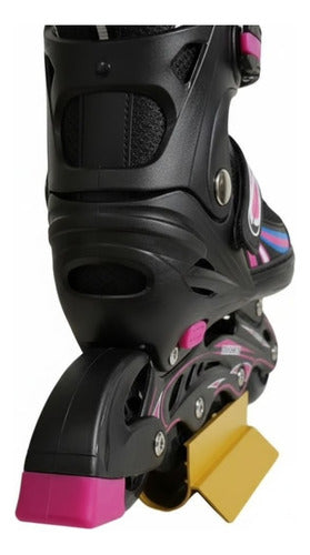 Patines En Linea Rollers Adolescentes Adultos Ajustable S 65 Mm Rosa Chicle