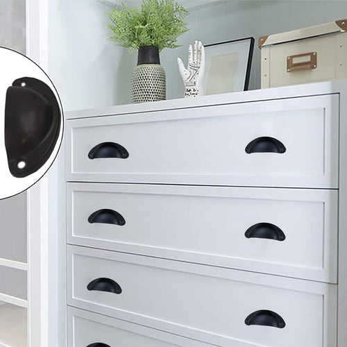 Set 12 Tiradores Para Muebles Cocina Cajón Manilla - Norplat Negro