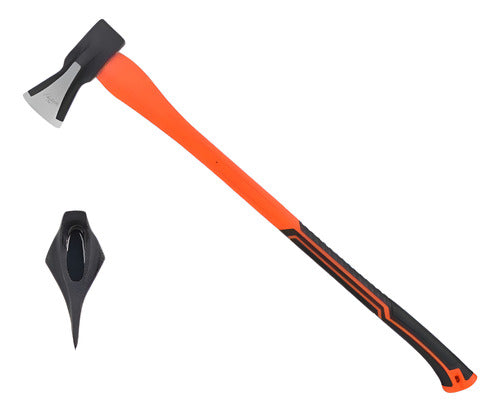 Hacha Para Leña 90cm De Acero Carbono Mango Pp+tpr - Norplat Naranja