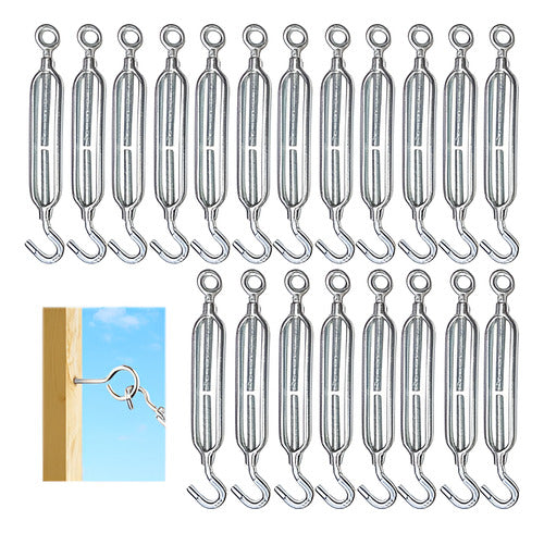 20 Tensor Ojo Gancho Galvanizado M6 Hasta 50kg - Norplat