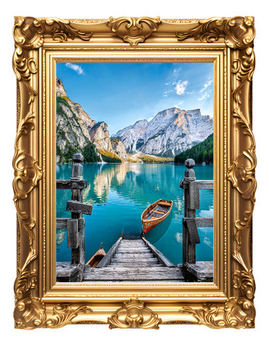Bordado Pintura Diamante - 40x30cm Diseños Varios - Norplat 23 - El Barco En El Lago