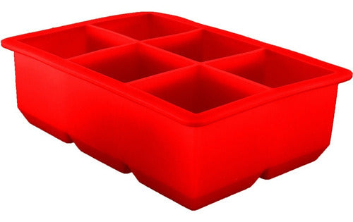 Cubetera Para 6 Cubos De Hielo De 5cm - Cukin Rojo
