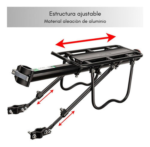 Parrilla Bicicleta Con O Sin Disco Porta Alforjas - Norplat Negro