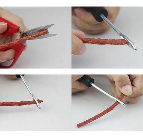 Kit De Parches Tubeless Para Reparación Neumáticos - Norplat Negro