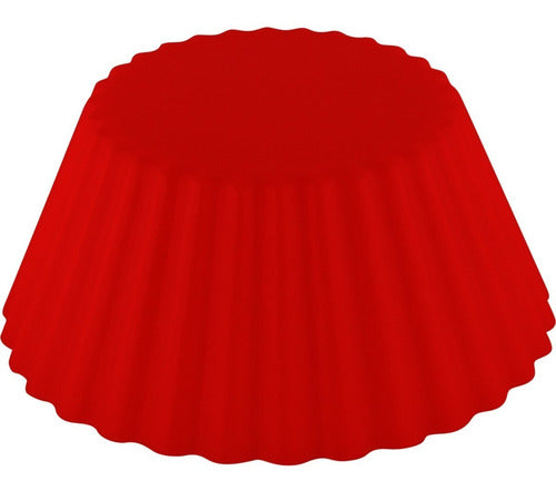 Set X 12 Moldes De Silicona Xl Para Muffin - Øs9cm - Cukin Rojo