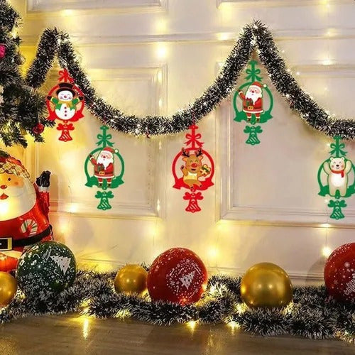 Pack X10 Guirnaldas Espumillón Navideñas 5m Adornos Navidad Verde