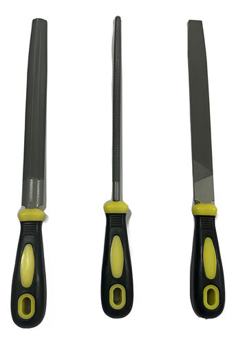 Kit Set Juego De Limas De Acero 3 Piezas 8 Pulgadas Norplat