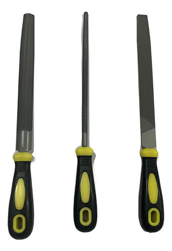 Kit Set Juego De Limas De Acero 3 Piezas 8 Pulgadas Norplat