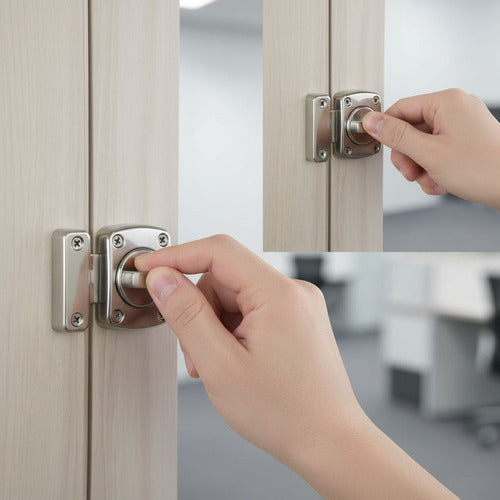 2 Pestillos Cerradura Puerta Gabinete Turn 40mm Baño Norplat Plateado