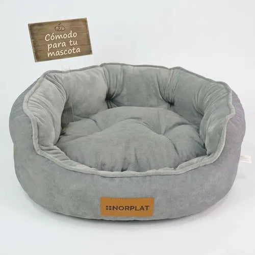 Cama Antiestres Norplat Perro Gato Con Cojín Reversible 60cm Gris Cama Antiestres Reversible