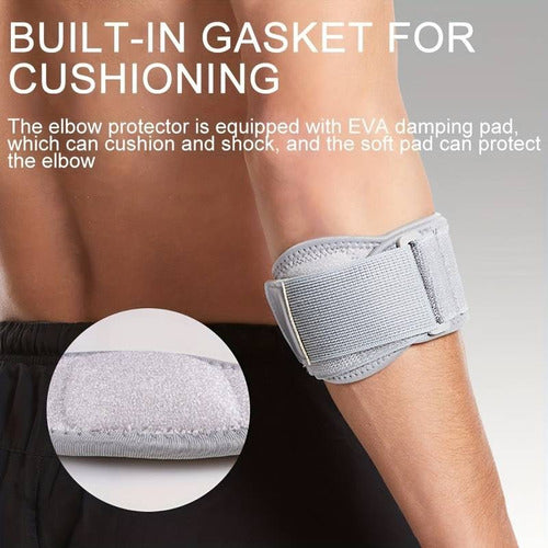 Set 2 Soportes Codo Tenista - Epicondilitis - Tendinitis Adulto Negro